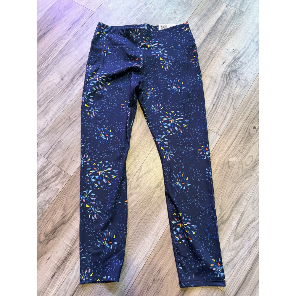 Members Mark Girls Active Leggings XL 14/16 Navy Crystallized Geometric Pockets